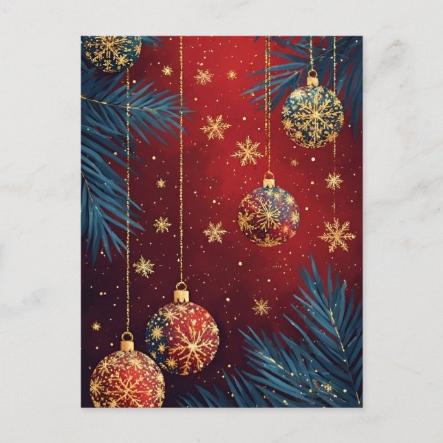 Elegantes Weihnachtsfest Postkarte (Vorderseite)