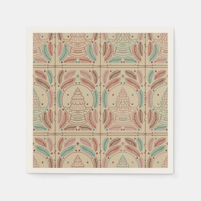 Elegantes Weihnachtsfest Serviette (Vorderseite)