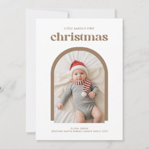 Elegantes Weihnachtsfoto für Neugeborene – Baby's Feiertagskarte