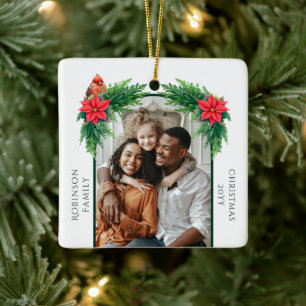 Elegantes Weihnachtsfoto  Keramikornament