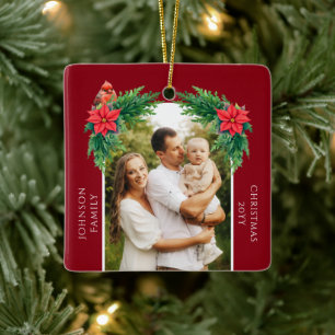 Elegantes Weihnachtsfoto  Keramikornament