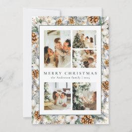 Elegantes Weihnachtsgebäck Botanisches Blattwerk Feiertagskarte