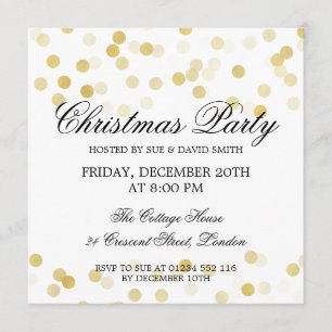 Elegantes Weihnachtsgebäck Party Gold Foil Glitzer Einladung