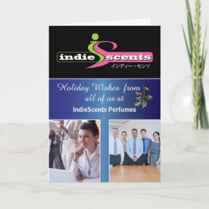 Elegantes Weihnachtsgeschäft 3 Foto Name und Logo Karte