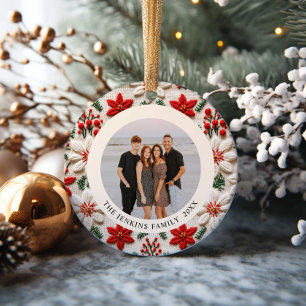 Elegantes Weihnachtsgeschenk Foto Keramik Ornament