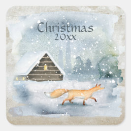 Elegantes Weihnachtsgeschenk Quadratischer Aufkleber