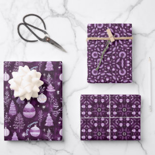 Elegantes Weihnachtsgeschmack und Mandala-Muster Geschenkpapier Set