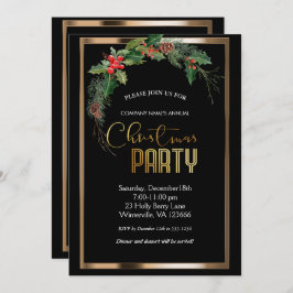 Elegantes Weihnachtsgold Einladung