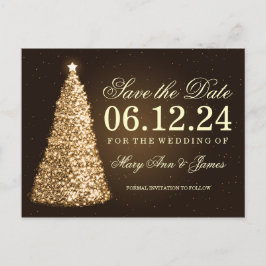 Elegantes Weihnachtsgold Save the Date Ankündigungspostkarte