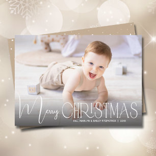 Elegantes Weihnachtsgruß-Schrift-Foto Feiertagskarte