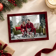 Elegantes Weihnachtsgruß-Schriftfoto Roter Samt