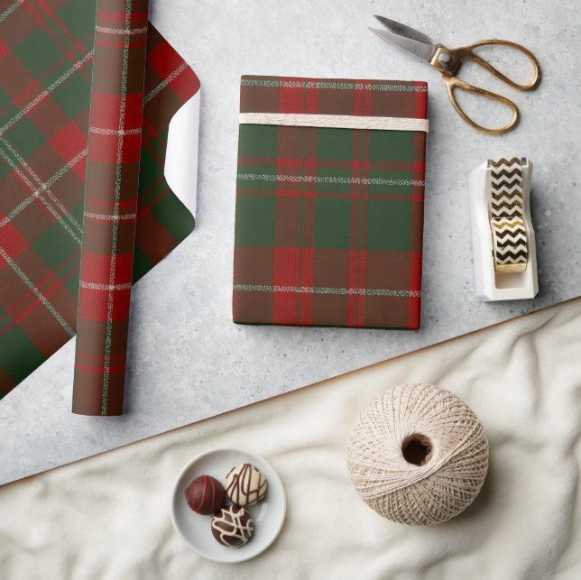 Elegantes Weihnachtskariertuch Geschenkpapier (Kunsthandwerk)