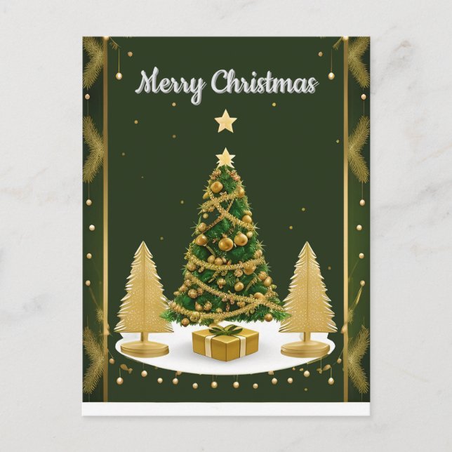 Elegantes Weihnachtskartendesign Postkarte (Vorderseite)