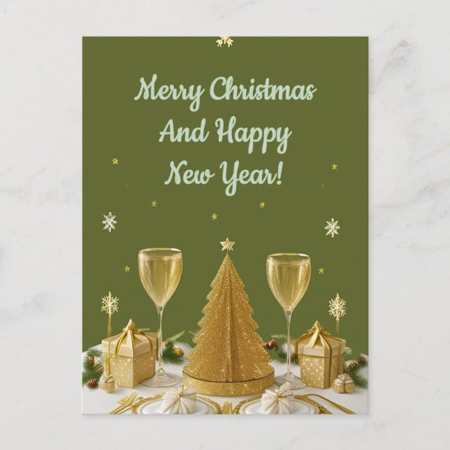 Elegantes Weihnachtskartendesign Postkarte (Vorderseite)