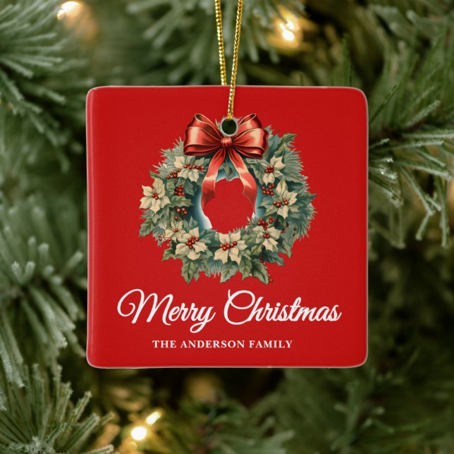 Elegantes Weihnachtslied Keramikornament (Baum)