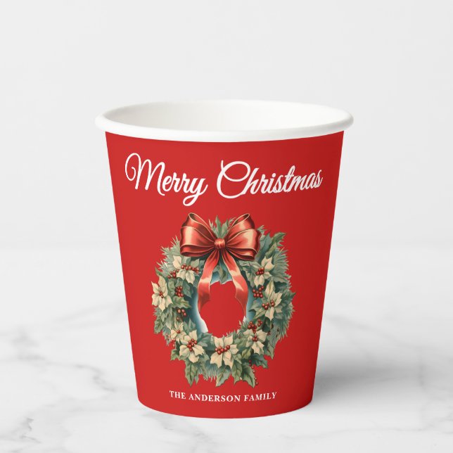 Elegantes Weihnachtslied Pappbecher (Vorderseite)