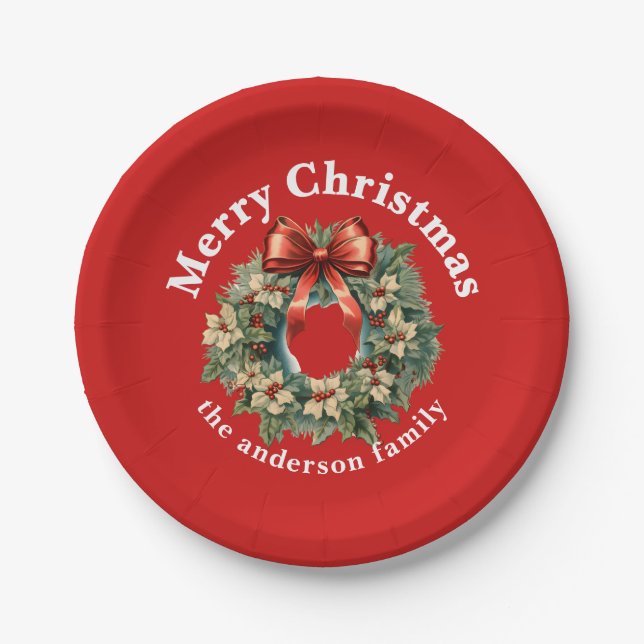 Elegantes Weihnachtslied Pappteller (Vorderseite)