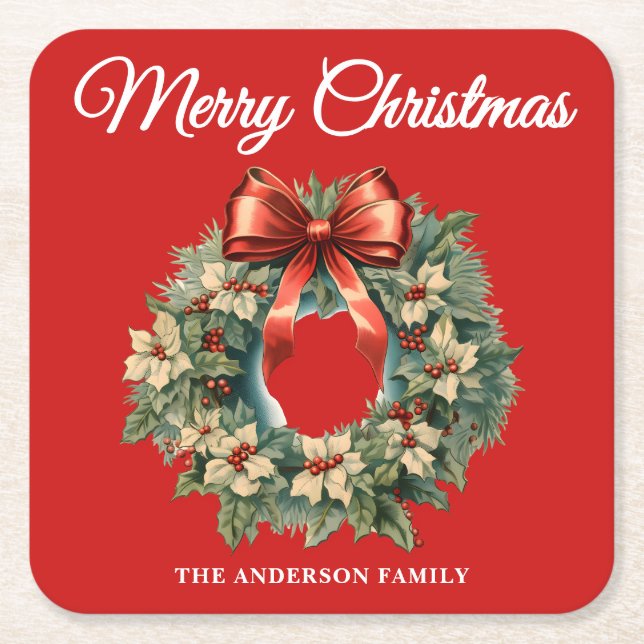 Elegantes Weihnachtslied Rechteckiger Pappuntersetzer (Vorderseite)