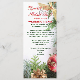 Elegantes Weihnachtsmenü Menükarte