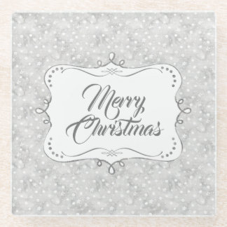 Elegantes Weihnachtsmuster Glasuntersetzer