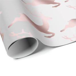 Elegantes Weihnachtsmuster in Rose Gold & Silber Geschenkpapier