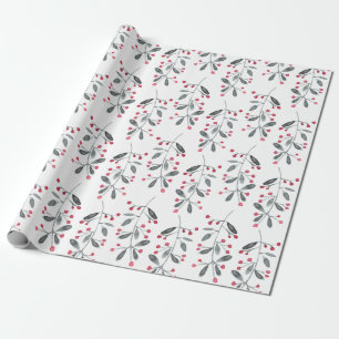 Elegantes Weihnachtsmuster in Rot und Grün Geschenkpapier