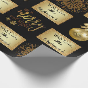 Elegantes Weihnachtspersonalisierter Name Geschenkpapier