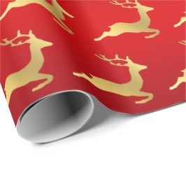 Elegantes Weihnachtsrentiermuster Geschenkpapier