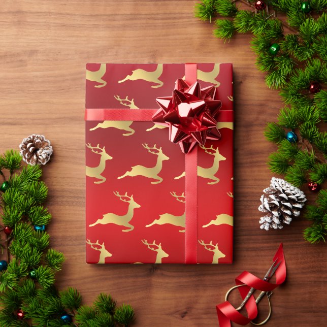 Elegantes Weihnachtsrentiermuster Geschenkpapier (Feiertagsgeschenk)