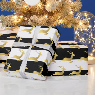 Elegantes Weihnachtsrentiermuster Geschenkpapier