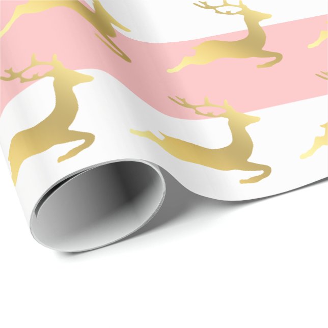 Elegantes Weihnachtsrentiermuster Geschenkpapier (Rolleneckpunkt)