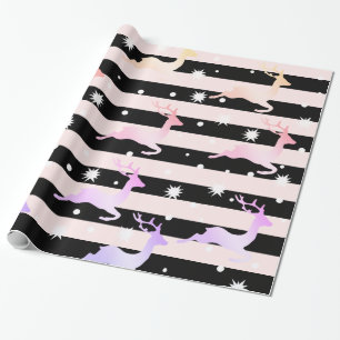 Elegantes Weihnachtsrentiermuster Geschenkpapier