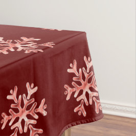 Elegantes Weihnachtsschneeflocken Muster Rot Tischdecke