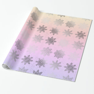 Elegantes Weihnachtsschneeflockenmuster holografis Geschenkpapier