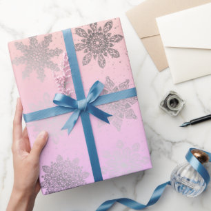 Elegantes Weihnachtsschneeflockenmuster holografis Geschenkpapier