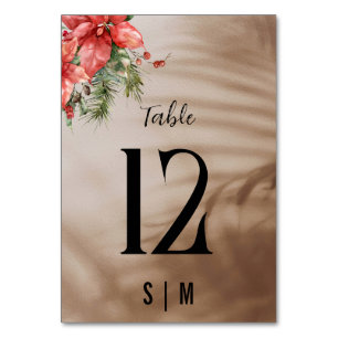 Elegantes Weihnachtsstern-Blumenbouquet Tischnummer