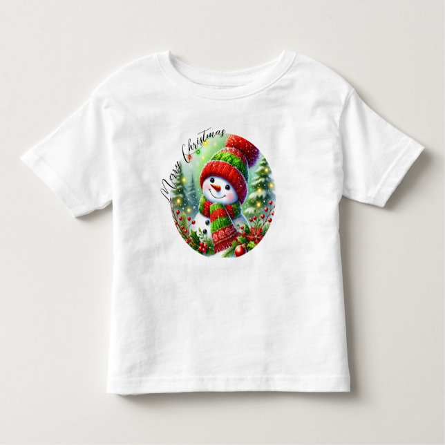 Elegantes Weihnachtswasser Botanisch Kleinkind T-shirt (Vorderseite)