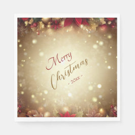 Elegantes Weihnachtswasser Botanisch Serviette