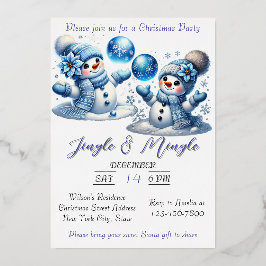 Elegantes Weihnachtswasser Folien Feiertagskarte