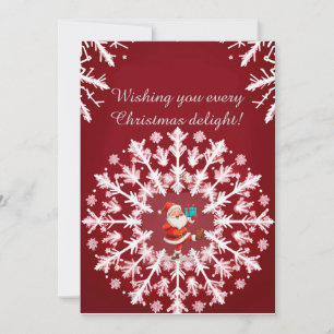 Elegantes Weihnachtsweiß-Schneeflocken-Design Feiertagskarte