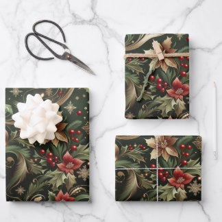Elegantes Weihnachtswrapping Paper Geschenkpapier Set