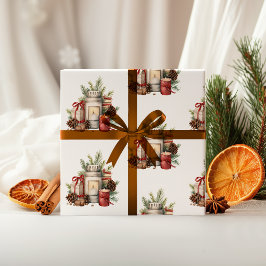 Elegantes Weihnachtswrapping Paper in Rot und Grün Geschenkpapier