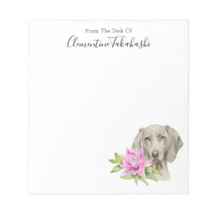 Elegantes Weimaraner HundeAquarell   addieren Notizblock