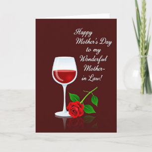 Elegantes Wein Muttertags Design Karte