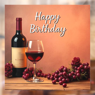 Elegantes Weinberg Alles Gute zum Geburtstag Wein Fensteraufkleber