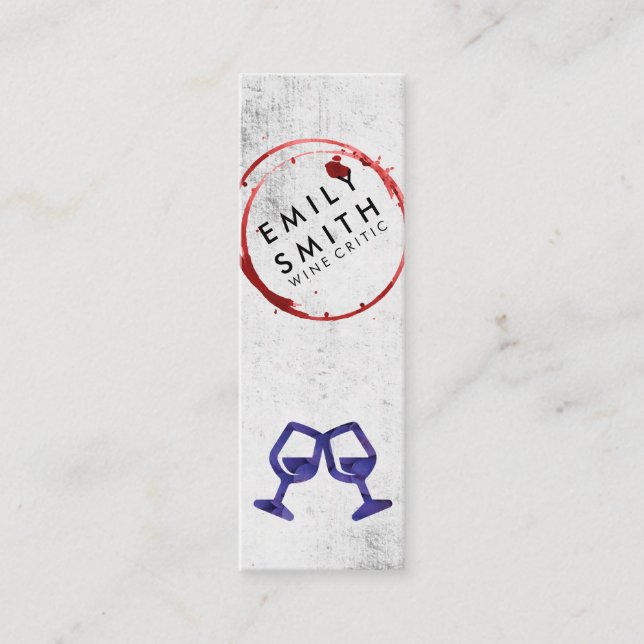 Elegantes Weinglas Rustikal | Toast | Weinstein Mini Visitenkarte (Vorderseite)