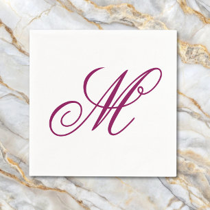Elegantes Weinmonogramm Anfangsbuchstabe Serviette