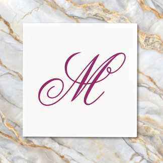 Elegantes Weinmonogramm Anfangsbuchstabe Serviette