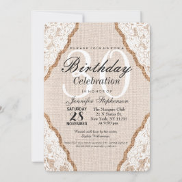 Elegantes Weiß auf Burlap Jute Einladung