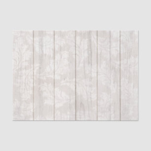 Elegantes Weiß Damast Blatt Botanisch Rustikales H Seidenpapier